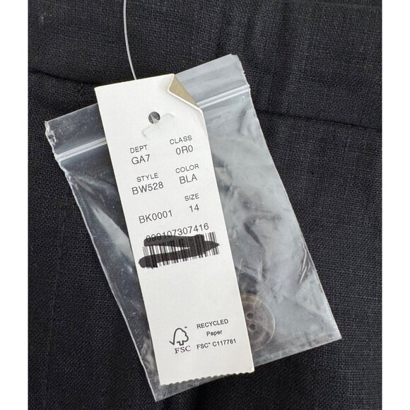 J.Crew Wide-leg Essential pant in linen wide leg classic 90s black sz 14 - Picture 4 of 10